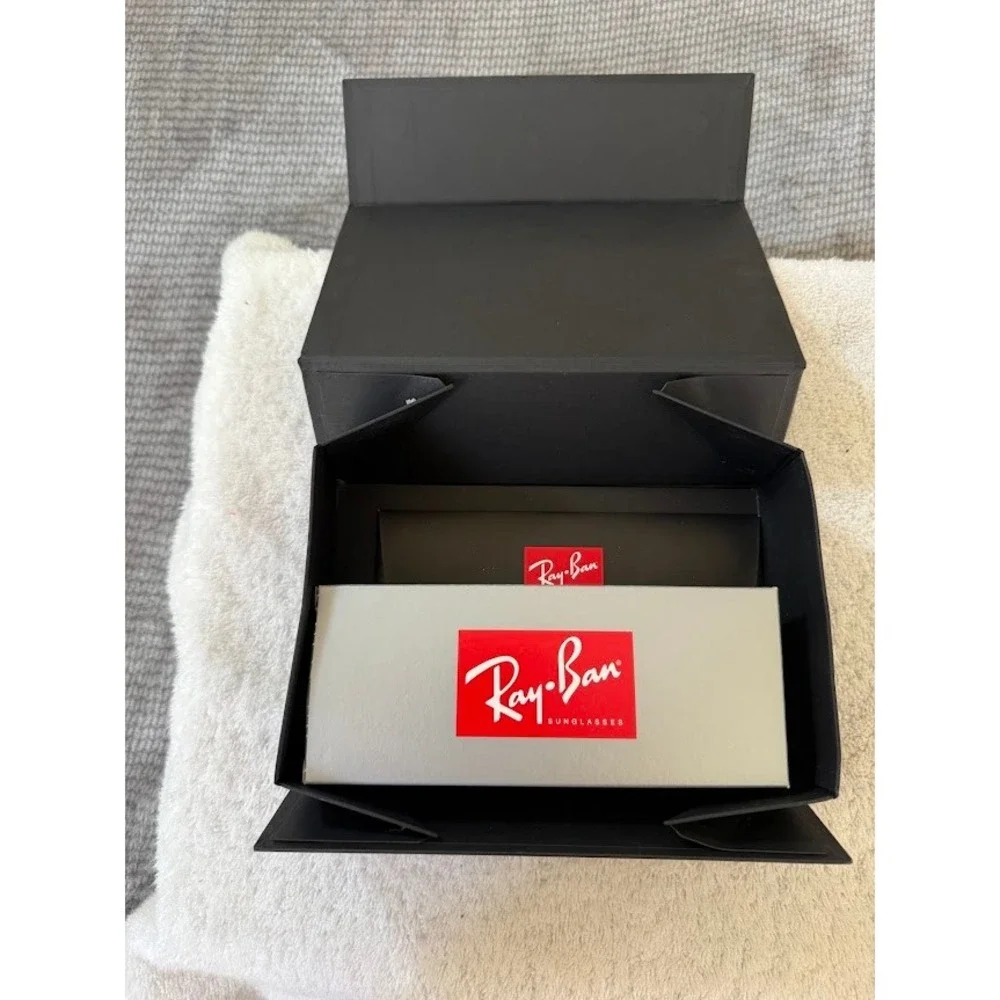 Ray-Ban Black Empty Sunglasses Box Case with Red Logo Authentic Universal Set.